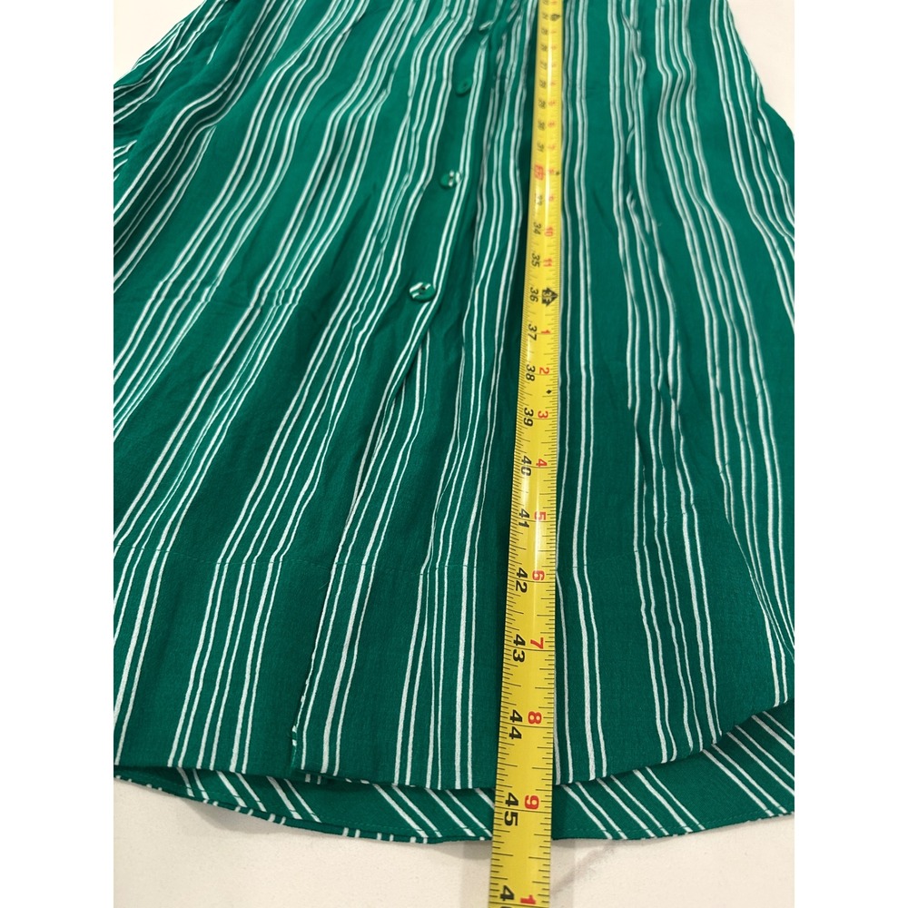 NWT Anthropologie Maeve Martina Belted Shirt Dress Sz 10 Green Striped Coastal - Picture 9 of 16